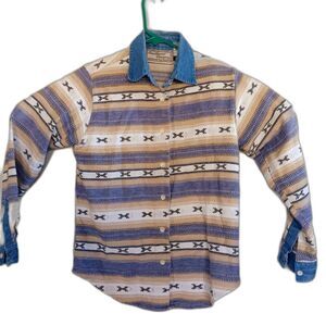 Southwest Canyon vintage 1993 denim button down shirt embroidered S cotton